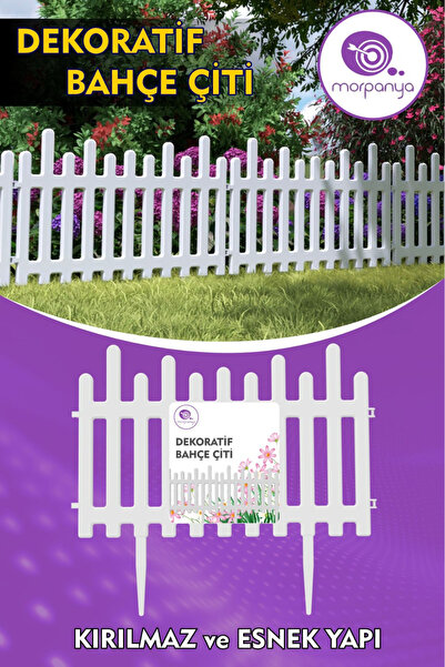 Morpanya Flower Plastik Bahçe Çitbordür Bahçe Koruma Dekor Kırılmaz 20 Ad (11...