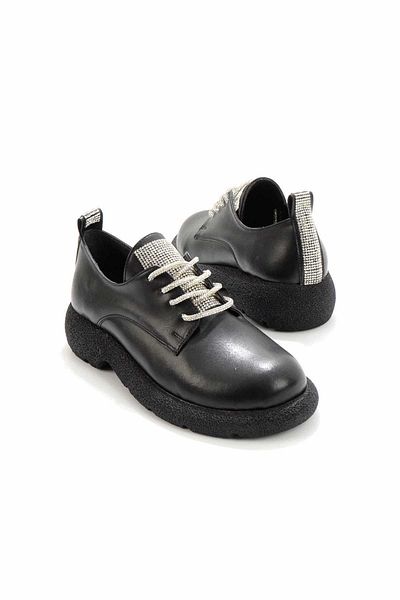 Bambi Pantofi Oxford de damă negri K 01311230109