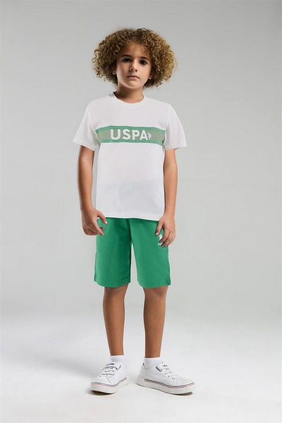 U.S. Polo Assn. U.S. Polo Assn. Boy's Bermuda T-Shirt Shorts Suit White