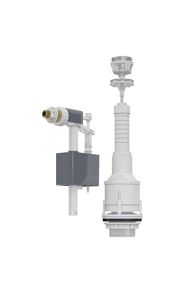 MEGA Mecanism golire rezervor WC, alimentare laterala, racord alama 3/8, cu buton, set complet