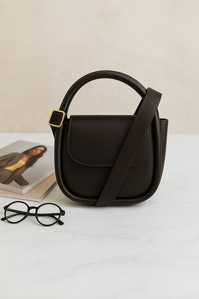 NOTHING Mini Shoulder Crossbody Bag with Brown Coated Magnet and Mini Stick