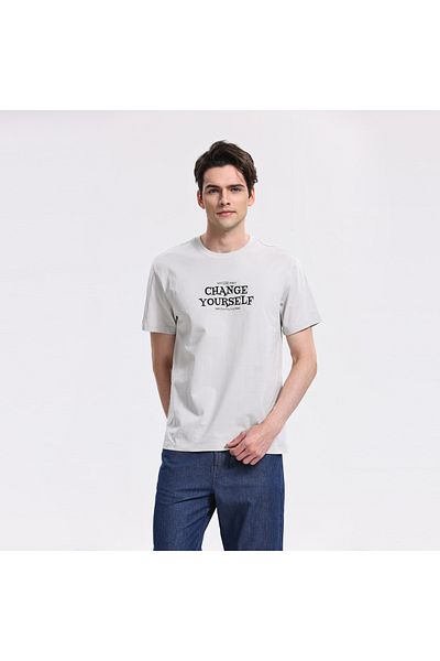 Giordano تي شيرت مطبوع للرجال