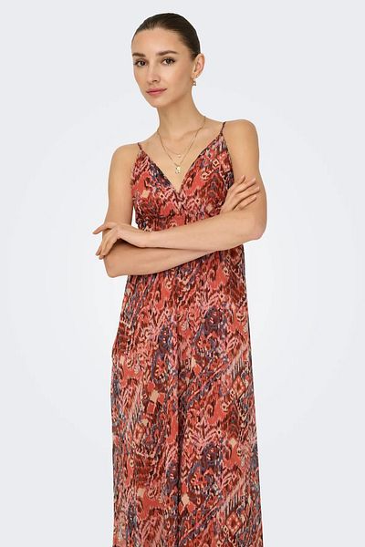 ONLY Numai rochie maxi pentru femei Onlvıkkı cu bretele reglabile cu decolteu în V 15340008 portocaliu