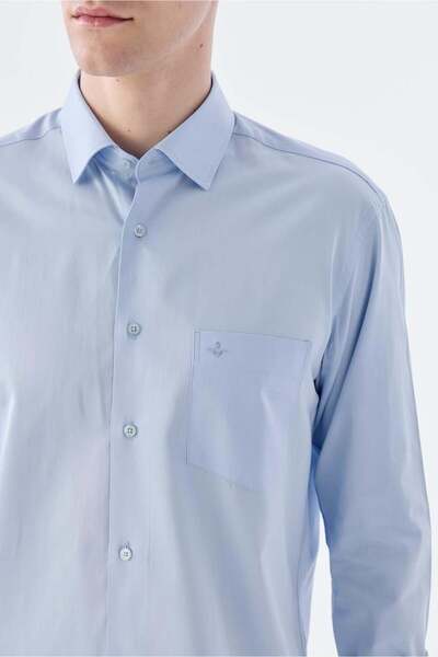 Jakamen Світло-синя класична сорочка з однією кишенею