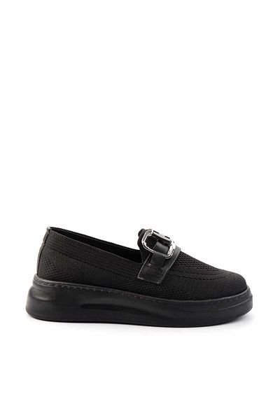 Bambi Pantofi de damă loafer - tricotaje negre K 01320302482