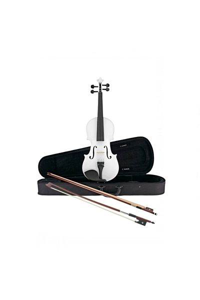 Depox Classical Wooden Violin, Size 4/4, White, Case Included Extra 1/2 Bow
