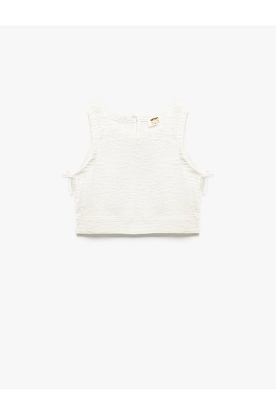 Koton Αμάνικη Crop Μπλούζα με λαιμόκοψη