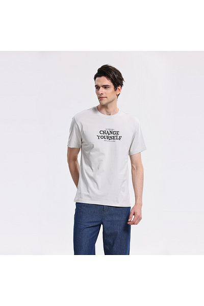 Giordano تي شيرت مطبوع للرجال