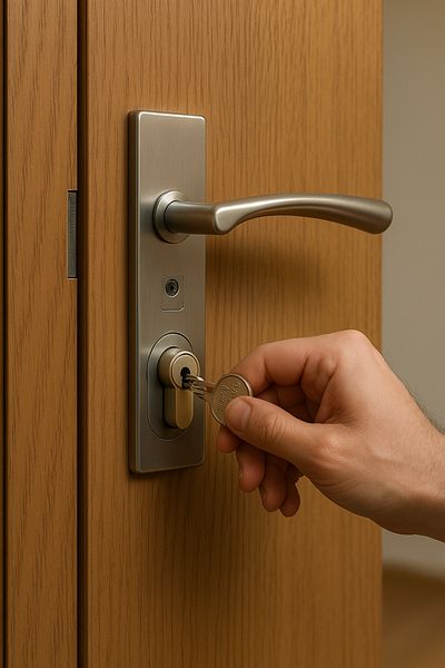 Volkan Cylinder Recessed Lock Flat Mirror 35 mm