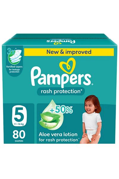 Pampers Pampers Diapers, Size 5, 11-16 kg, Jumbo Box, 80 Diapers