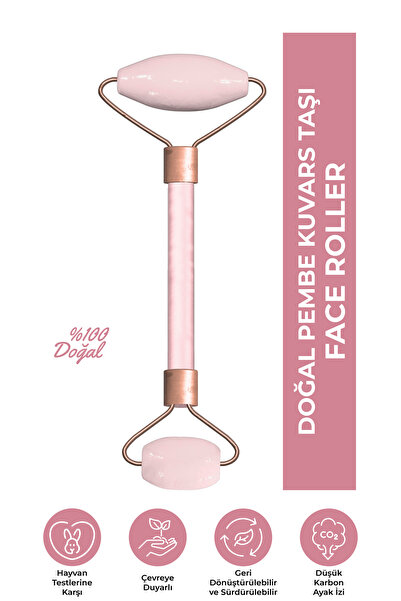 Efsun Natural Pembe Kuvars Face Roller Yüz Masaj Taşı