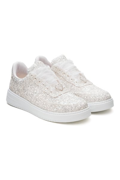 Stilo Special Design Wedding Dress Shoes with Sparkle on Satin