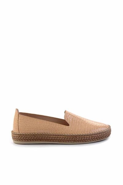 Bambi Nudefarbene Krokodil-Espadrille für Damen – K 01309230811