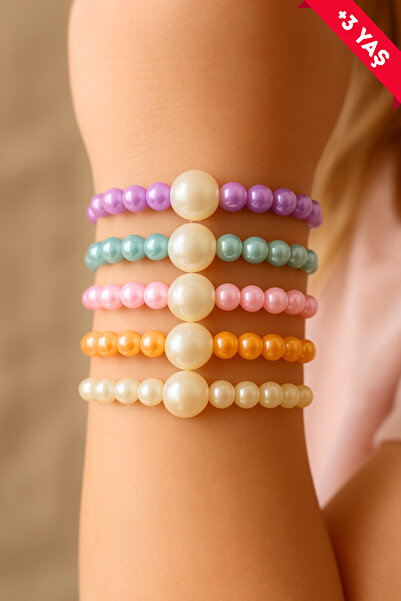 TwinsCollection 5'li Renkli Inci Çocuk Bileklik Seti