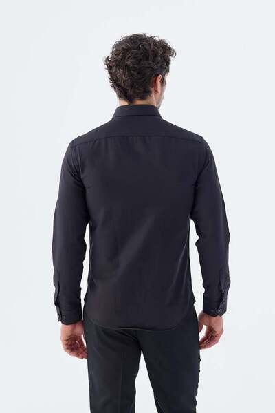 Jakamen Black Comfort Fit Cotton Easy-Iron Shirt