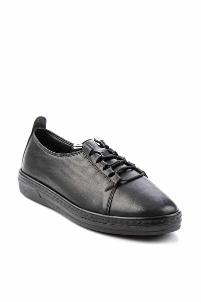 Bambi Černé dámské boty pro volný čas z pravé kůže K01272044303