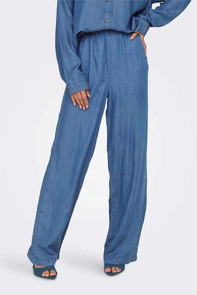 ONLY Pantaloni Onlcharis pentru femei, cu talie elastică, cu detaliu de buzunar 15337938 Albastru