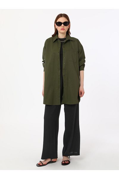 Refka Viscose Trousers with Elastic Waist - Black - Refka
