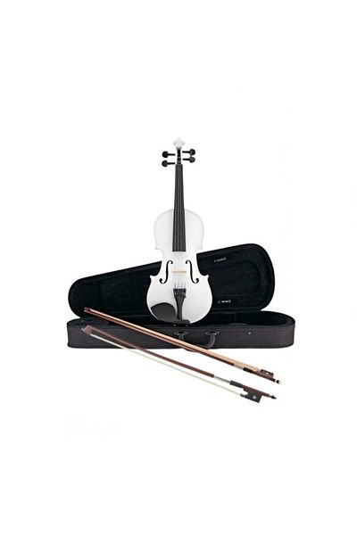 Depox Classical Wooden Violin, Size 4/4, White, Case Included Extra 1/4 Bow