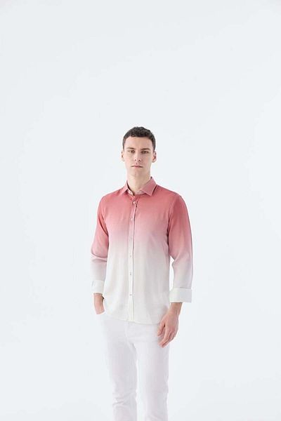 Jakamen Πουκάμισο Dusty Rose Comfort Fit με κουμπιά γιακά που σιδερώνει εύκολα