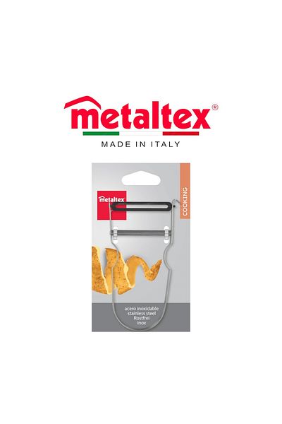 Metaltex مقشرة خضراوات دوارة من الفولاذ المقاوم للصدأ من زاك - حادة للغاية ومتينة