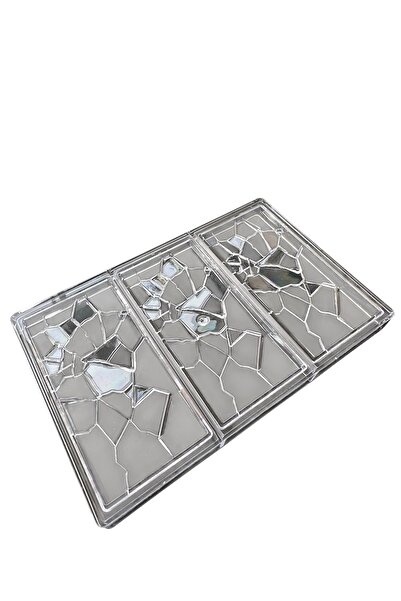 PASTRY PLANET قالب شوكولاتة من البولي كربونات مكون من 3 قطع بنمط متشقق