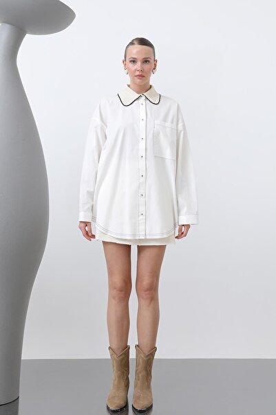 Soul Жіноча сорочка з в'язаним коміром - 32150gml - Екрю