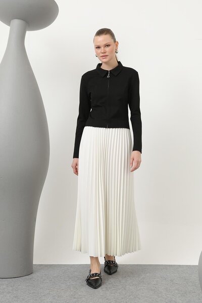 Puane Women's Pleated Skirt - 18232Rtk - Ecru