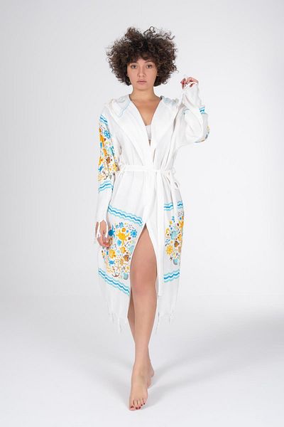 VAROL Bamboo Peshtemal and Dressing Gown Set - Μπουρνούζι με στάμπα