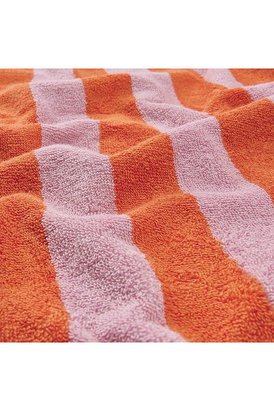 IKEA SLÅNHÖSTMAL Hand Towel Orange/Pink Striped 40x70 cm – 100% Cotton, 374 g/m²