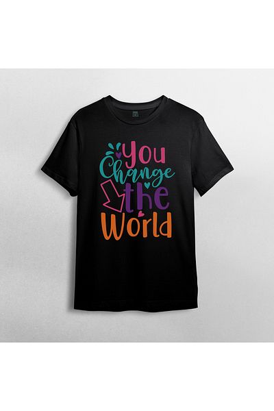 Pixxa You Change The World Motivational Unisex T-Shirt 100% Cotton Crew Neck