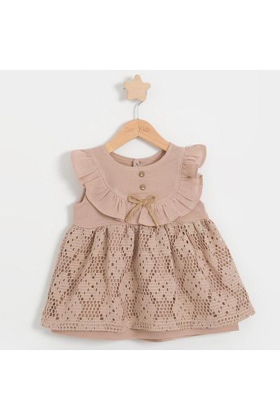 TRENDİMİZBİR Baby Girl Lace Woven Fabric Strap Summer Dress