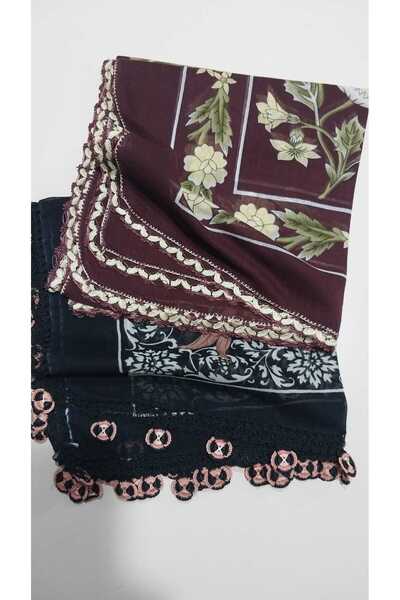 Papatyam 2 قطعة تطريز كروشيه عتيق عمل يدوي كتابة المهر اليمني 100x100 قطن