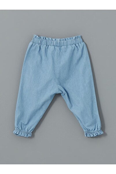 LC Waikiki Ecru Crew Neck Baby Girl Basic Blouse and Pants Set of 2