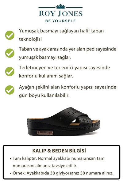 Roy Jones Kadın Ortopedik Yumuşak Tabanlı Terletmeyen Çift Bantlı Hasır Tipi Delikli Rahat Anne Ev Içi Terliği