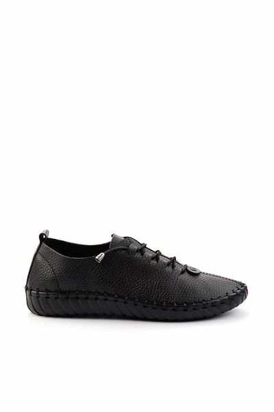 Bambi Schwarze Damen-Freizeitschuhe aus echtem Leder K 01467012203