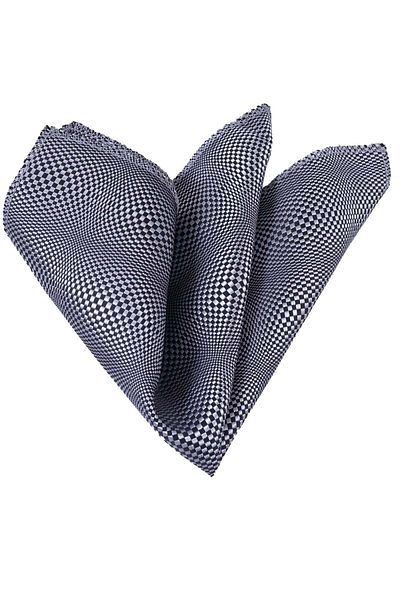 Exve Exclusive Gray Silver Black Illusion Patterned Jacquard Woven Pocket Lapel Handkerchief
