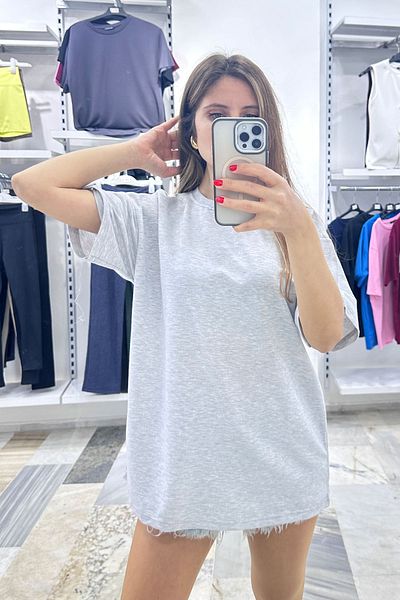 CİDDE Unisex Plain Basic Unprinted Daily Cotton Oversize T-Shirt - Women's Loose Cut Combed Cotton T-Shirt