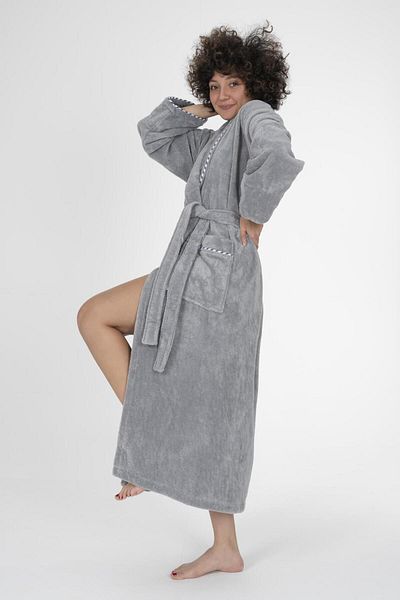 VAROL Bamboo Bathrobe - Ribbed Shawl Collar