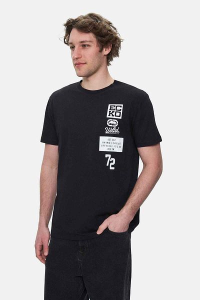 ECKO UNLTD Tomlinson Black Crew Neck Printed Standard Fit Men's Tshirt