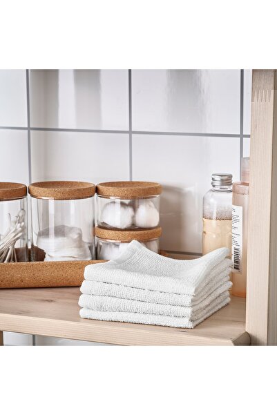 IKEA LUDDVIAL Washcloth by IKEA, White, 25x25 cm, 100% Cotton, 295 g/m² – 4 Pack