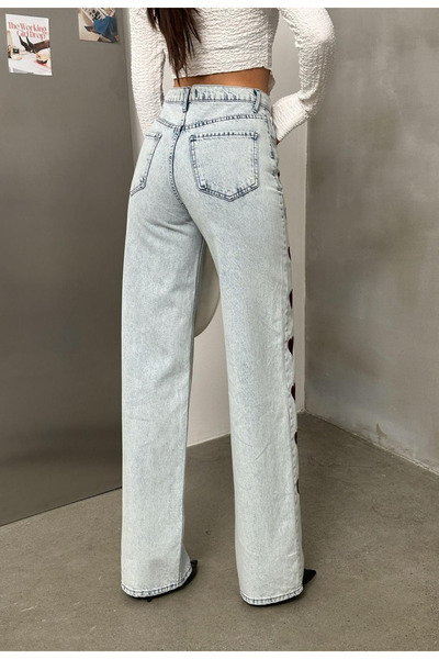Gofeel Kalp Nakışlı Mavi Jean