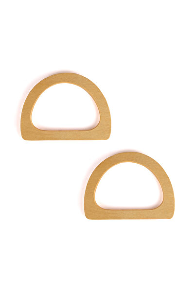 Prestij Boncuk D Model Ahşap Çanta Sapı 14 x 10 cm Natural