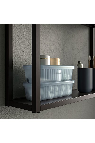 IKEA RYKTA Storage box with lid, transparent grey-blue, 9 x 24 x 7 cm/0.5 l