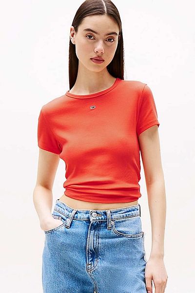 Tommy Hilfiger Women's Tjw Slim T-Shirt - Red