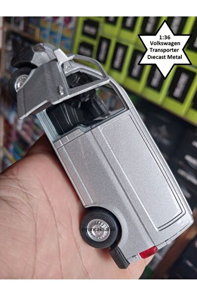 OYUNCAKSAHİLİ Volkswagen Transporter Panelvan Metal Minibüs Gri Çekbırak Koleksiyon