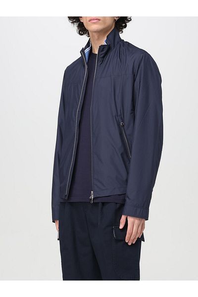 PAUL&SHARK Men's Regular Fit Stand Collar Zippered Long Sleeve Navy Blue Jacket 25412210 -013