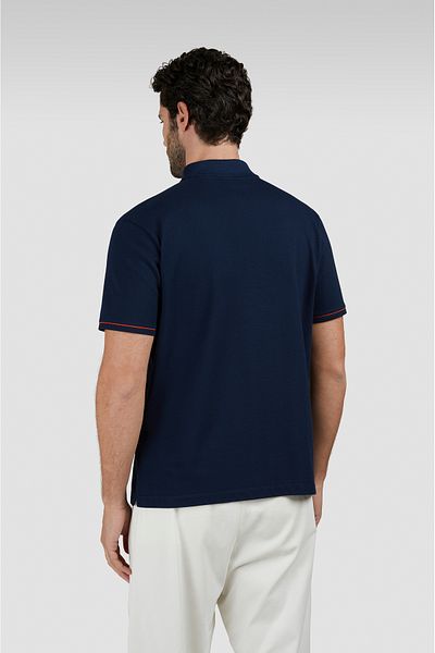 PAUL&SHARK Men's Cotton Regular Fit Short Sleeve Navy Blue Polo Neck T-Shirt 25411323 -013