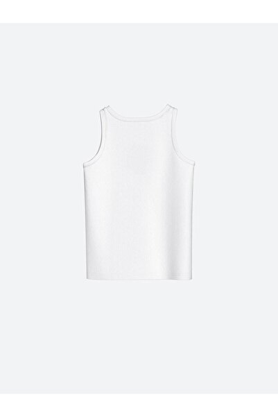 LC Waikiki LCW Kids Parlak Beyaz Bisiklet Yaka Basic Erkek Çocuk Atlet 2'li (W3)