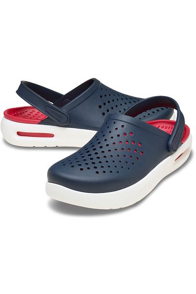 Crocs Унисекс чехли с лого на марката, удобни за ежедневна употреба, тъмносини, 209964-410